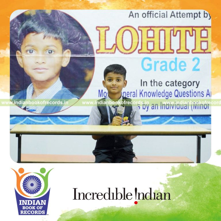 Student responding to numerous general knowledge questions within twenty minutes recognized by Indian Book of Records