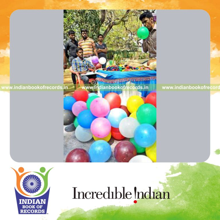 individual blowing maximum number of balloons for Indian Book of Records