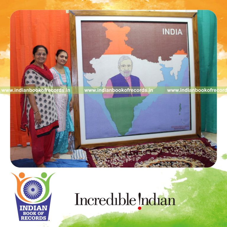 largest portrait created using beads by individual for Indian Book of Records
