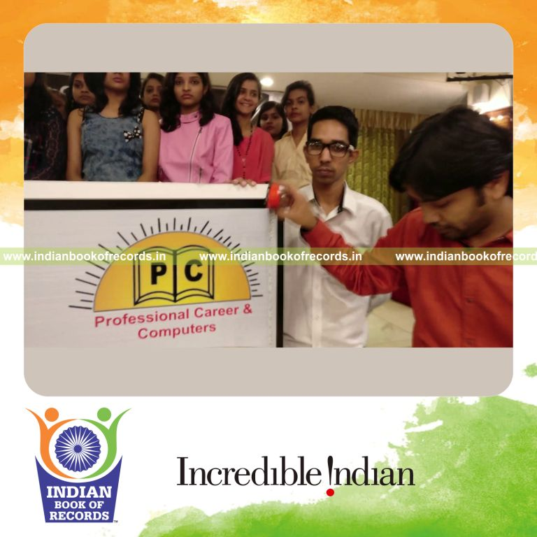 oversized business card created for Indian Book of Records