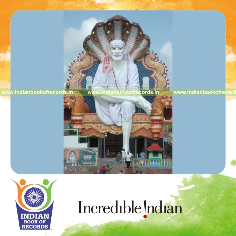 large sai baba statue displayed for record recognition in Indian Book of Records