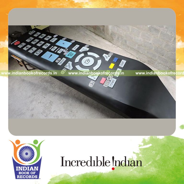 oversized television remote control created for Indian Book of Records