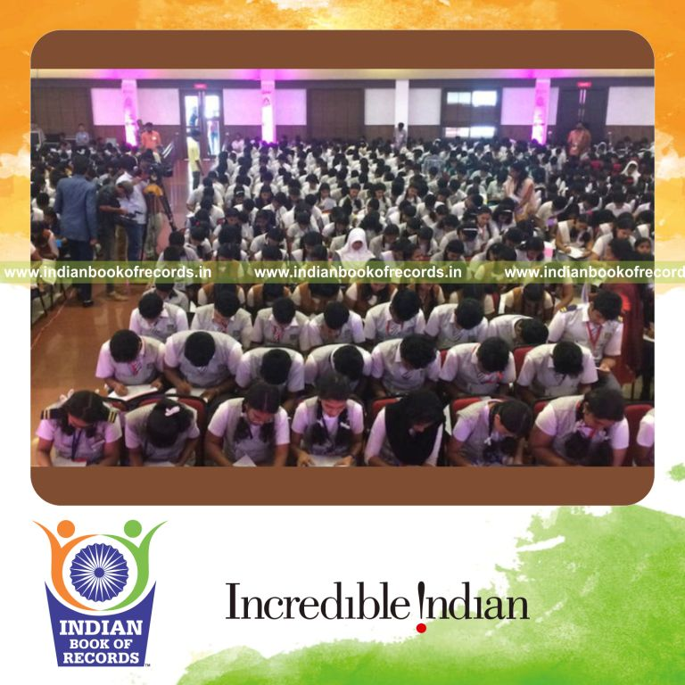 participants taking a career assessment test simultaneously at a single venue for Indian Book of Records