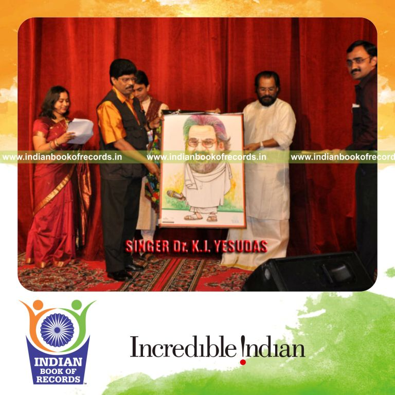 Large collection of caricatures depicting prominent personalities recognized by Indian Book of Records