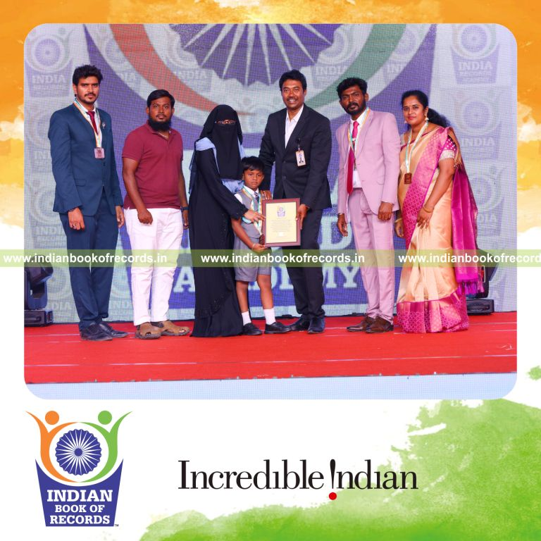 Young child identifying numerous celestial body images quickly on a digital platform for Indian Book of Records