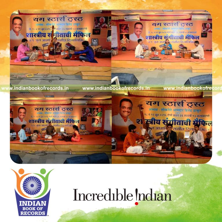 team performing longest classical vocal marathon for Indian Book of Records