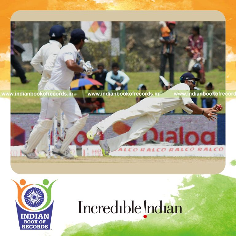 individual male taking maximum catches in a cricket match for Indian Book of Records