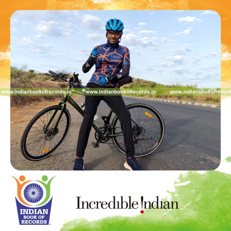 Cyclist covering maximum distance within 24 hours in an endurance ride recognized by Indian Book of Records