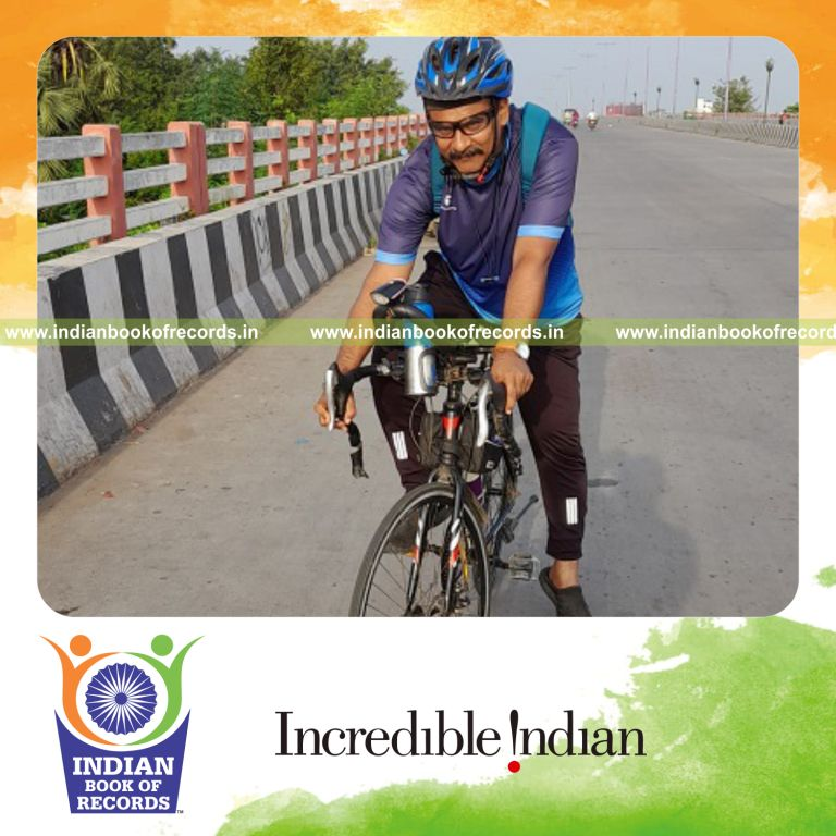 Cyclist completing numerous half-century rides within a year recognized by Indian Book of Records