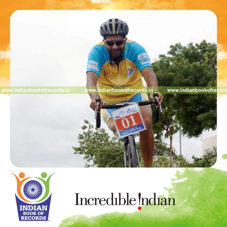 individual cycling without prosthetic limb for Indian Book of Records