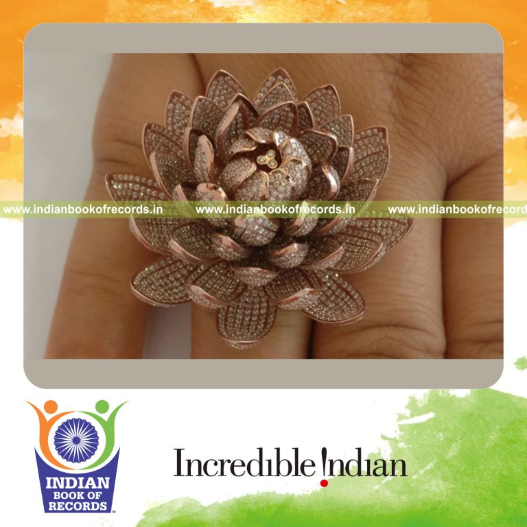 ring embedded with maximum number of diamonds as part of a record achievement for Indian Book of Records