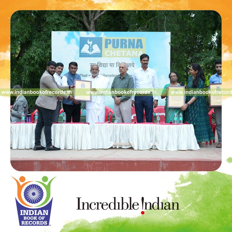 Team producing eco-friendly bricks within two hours at a single venue for the Indian Book of Records