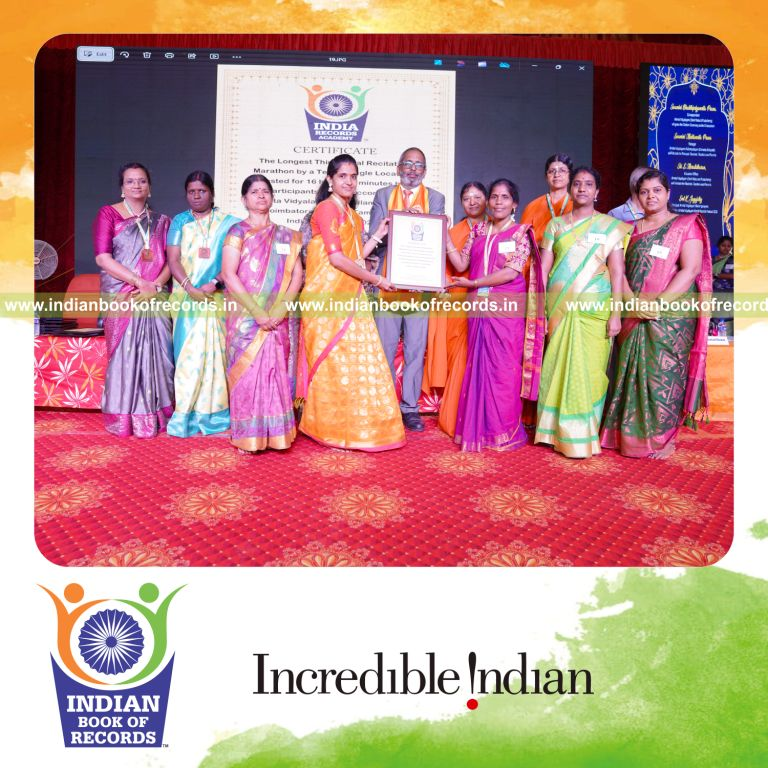 An extended Thirukkural recitation session carried out by a team at one venue for Indian Book of Records