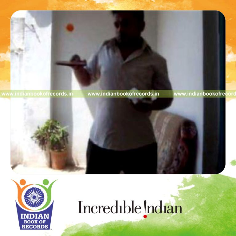 individual performing fastest 10 chen ka cuts while bouncing ball for record in Indian Book of Records