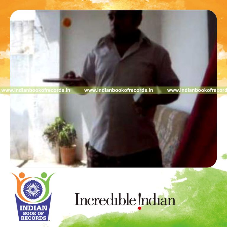 individual performing fastest muse cuts while bouncing ball for record in Indian Book of Records