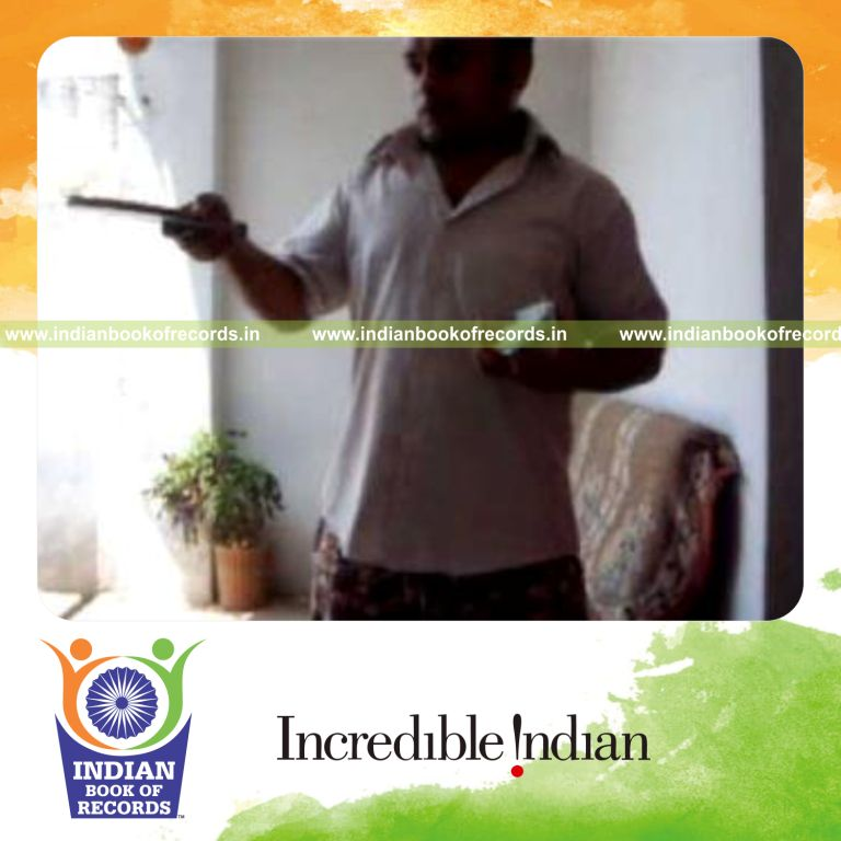 individual performing fastest pre cmc cuts while bouncing ball for record in Indian Book of Records