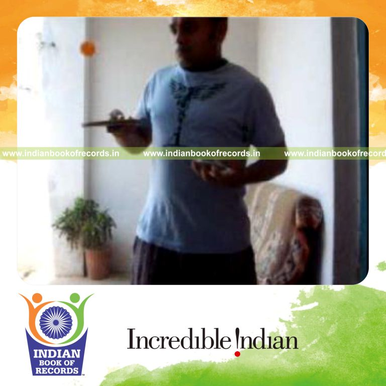 individual performing fastest revolution 2 cuts with ball for record in Indian Book of Records