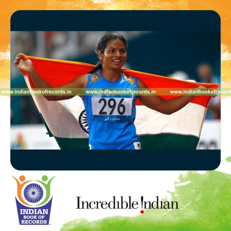individual female performing fastest 100 metres sprint for record in Indian Book of Records