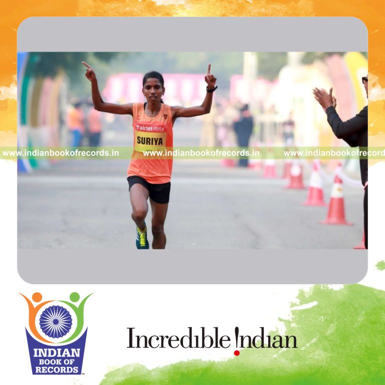 individual female performing fastest 3000 metres indoor running for record in Indian Book of Records