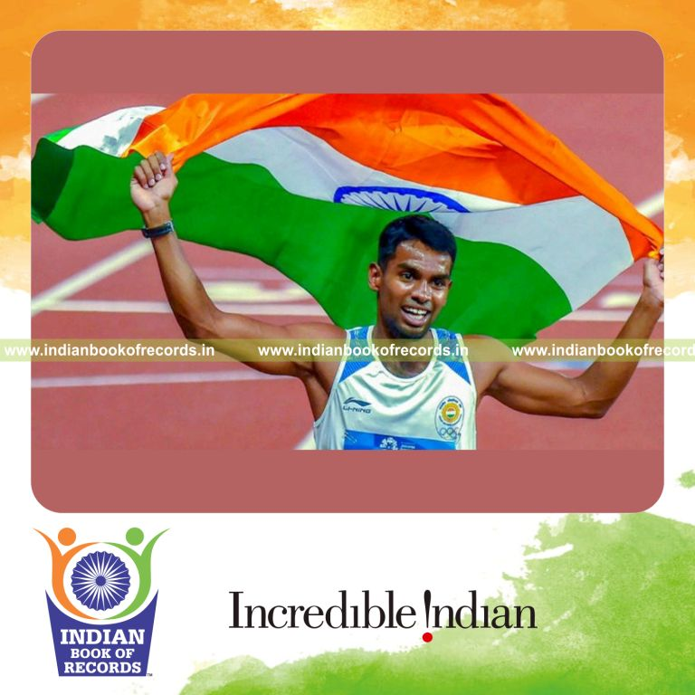 individual male performing fastest 400 metre hurdles for record in Indian Book of Records