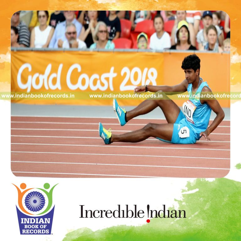 individual male performing fastest 400 metres indoor sprint for record in Indian Book of Records