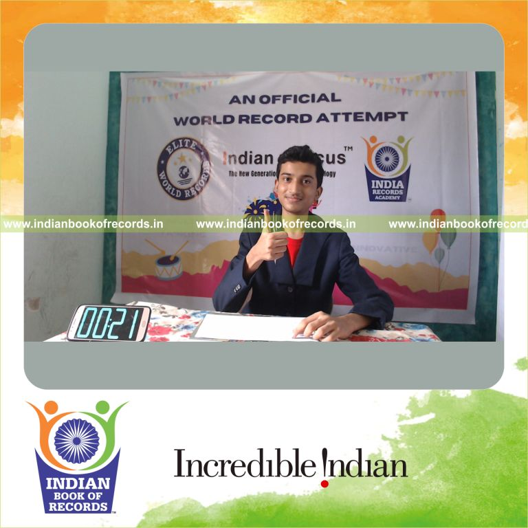 individual male solving 50 multiplication problems for Indian Book of Records