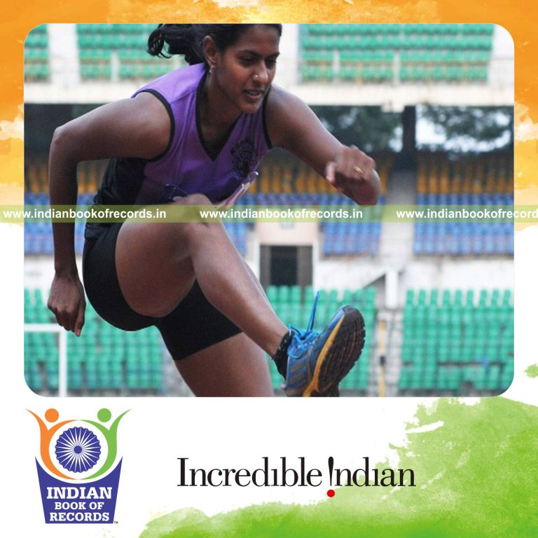 individual female performing fastest 60 metres indoor hurdles for record in Indian Book of Records