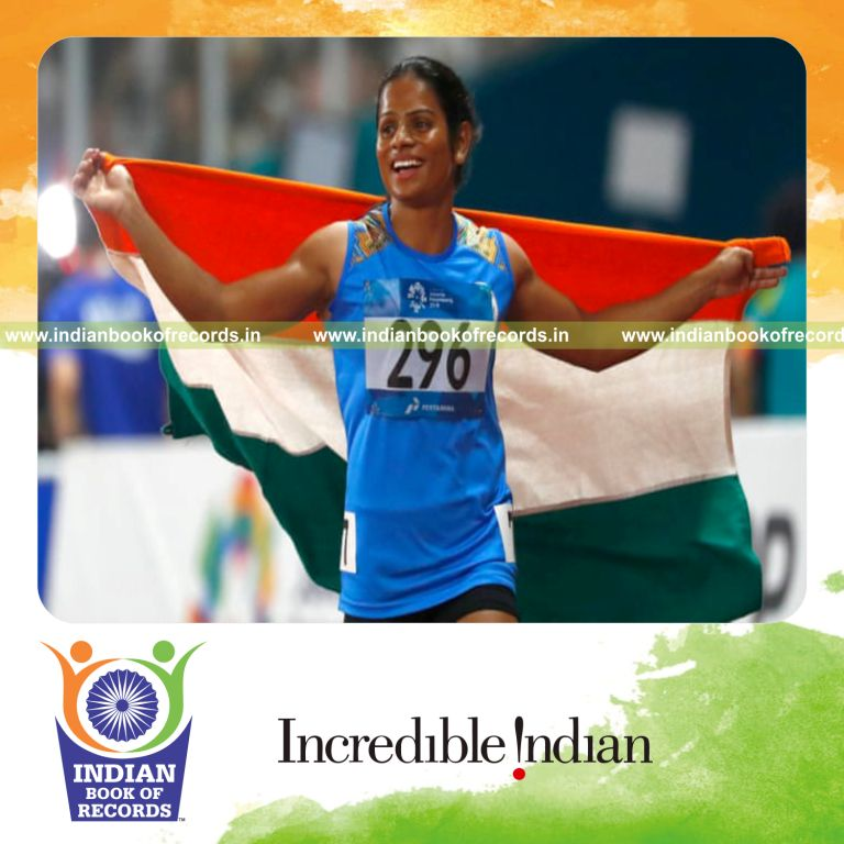 individual female performing fastest 60 metres indoor sprint for record in Indian Book of Records