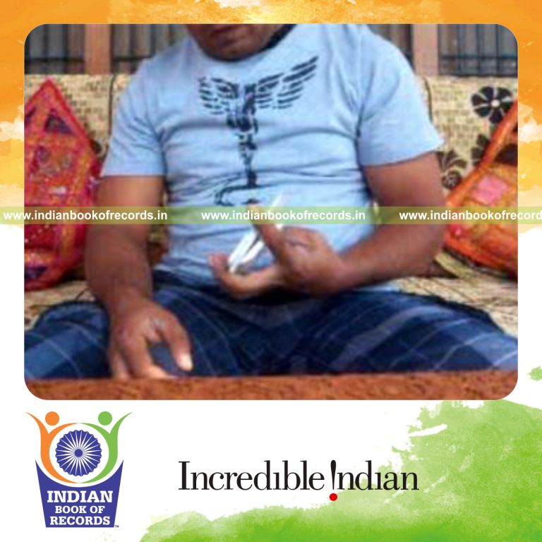 individual performing charlier and cox uker cuts quickly for record in Indian Book of Records