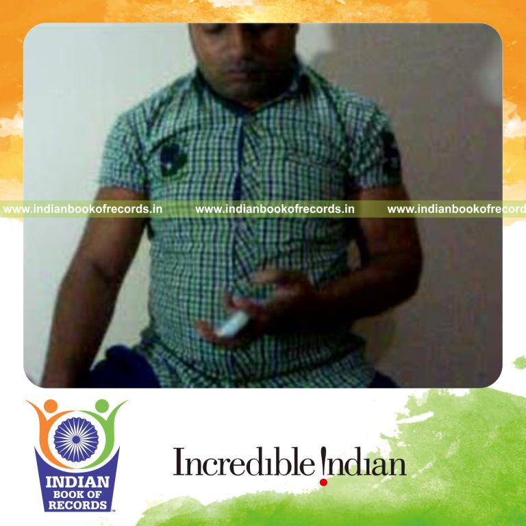 individual performing charlier and sabers flipper cuts quickly for record in an Indian Book of Records