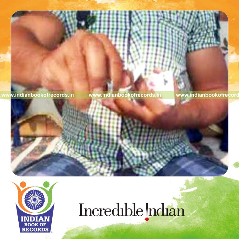 individual performing charlier and three packet thumb cuts while doing gryphon rolls for record in Indian Book of Records