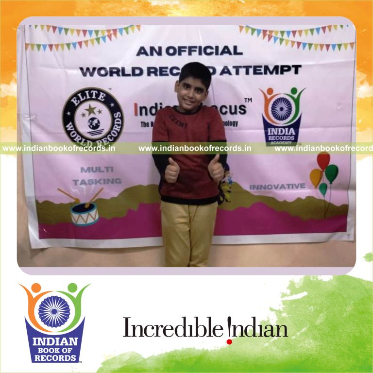 Quick solving of multiplication problems mentally at high speed recognized by Indian Book of Records