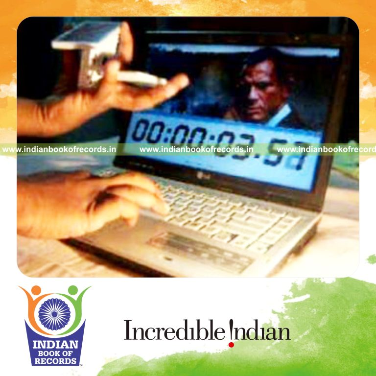 individual performing multiple card cuts sequence at fastest time for record in Indian Book of Records