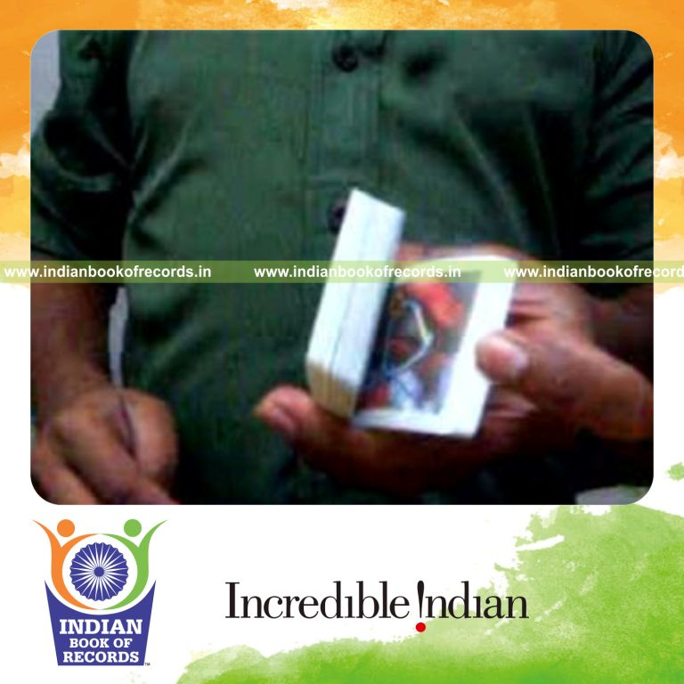 individual performing fastest one handed revolution 2 card cut for record in Indian Book of Records