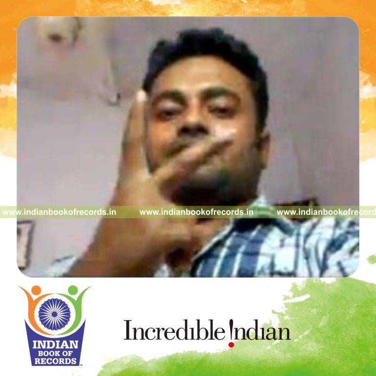 individual performing fastest original drop card cut for record in Indian Book of Records