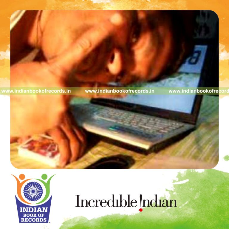 individual performing fastest pick up shot card cut for record in Indian Book of Records