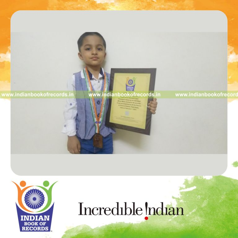 minor male recalling Indian prime ministers and presidents names in fastest time for record in Indian Book of Records