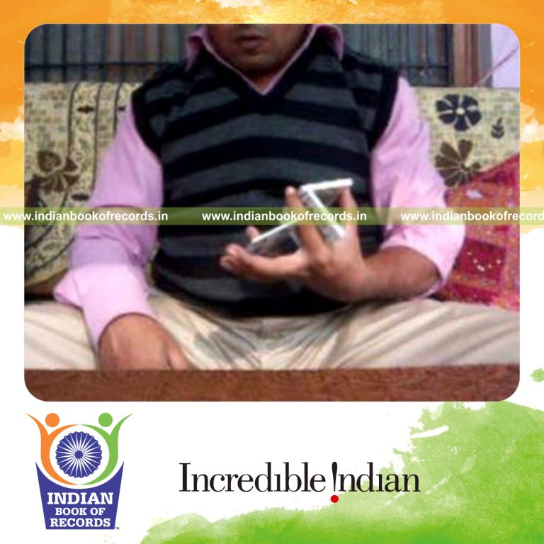 individual performing reverse revolution and triple charlier cuts quickly for record in Indian Book of Records