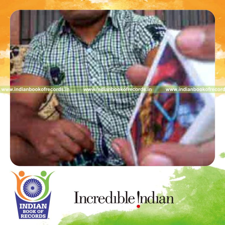 individual performing revolution and pre cmc card cuts quickly for record in Indian Book of Records