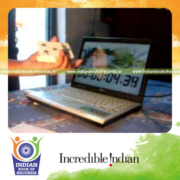 individual performing fastest sabers chenka aerial tosser card cut for record in Indian Book of Records