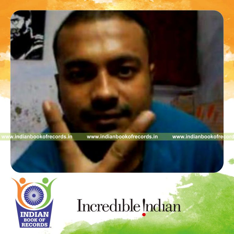 individual performing sabers double trouble aerial card cut for record in Indian Book of Records