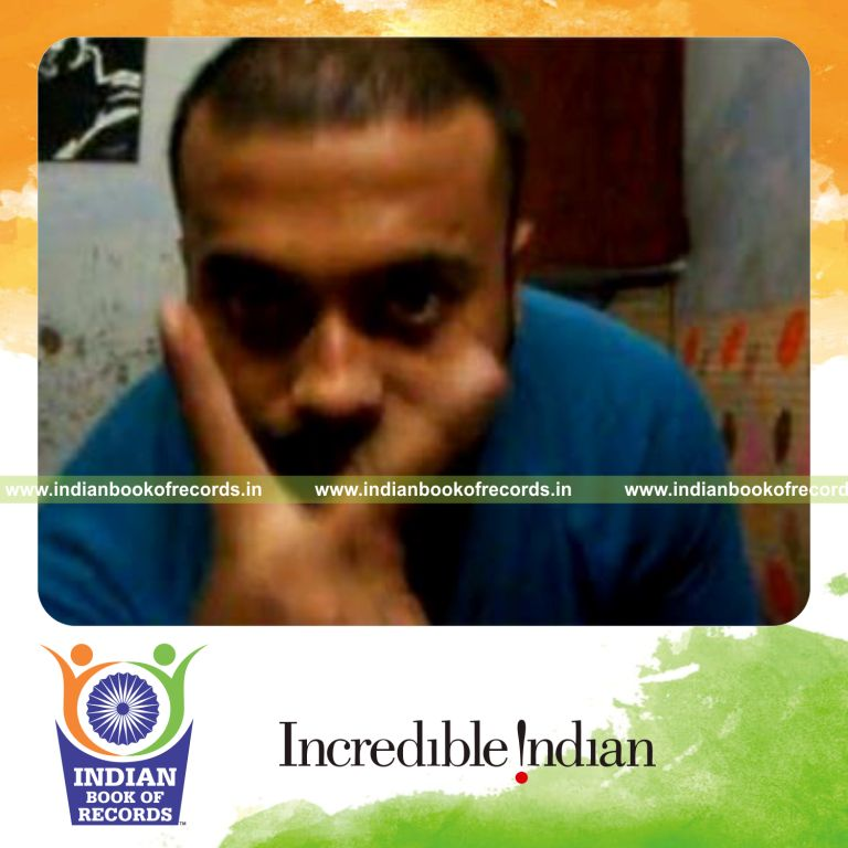 individual performing sabers double trouble card cut for record in Indian Book of Records