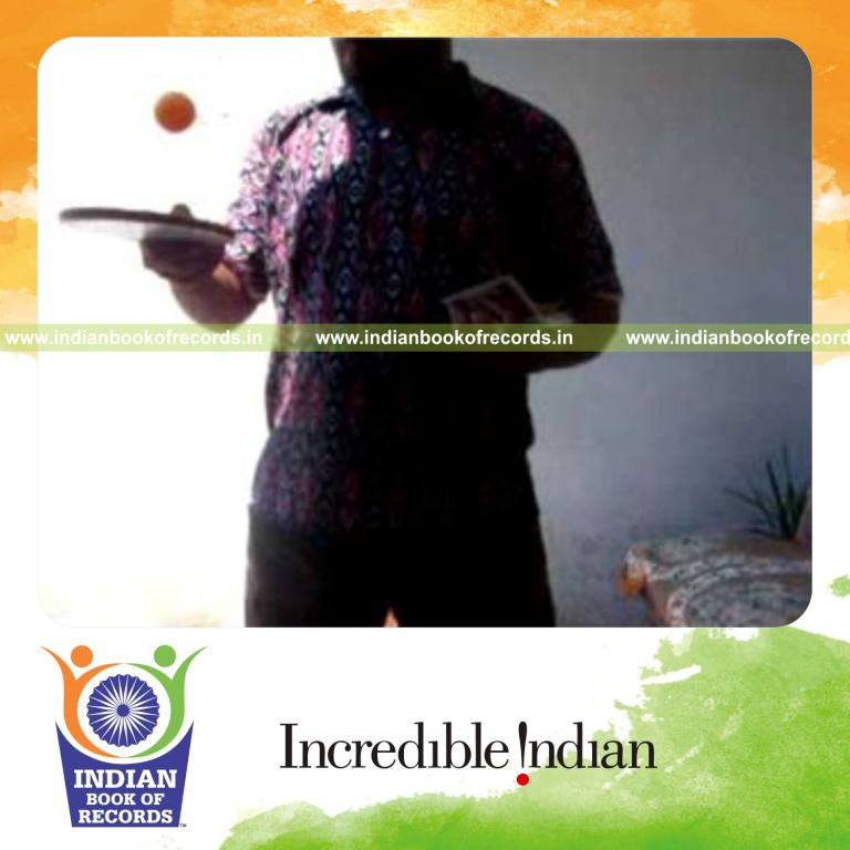 individual performing fastest sabers rollback card cut while bouncing ball for record in Indian Book of Records