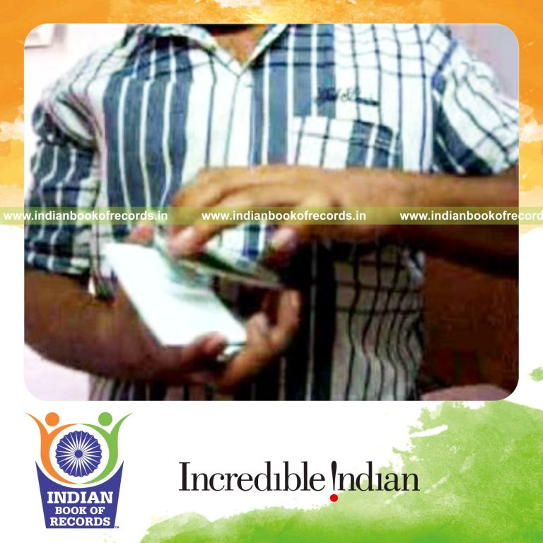 individual performing fastest three ply card cut for record in Indian Book of Records