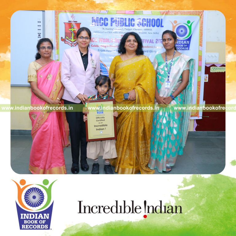 Fastest Time to Identify 150 Vocabulary Words from Digital Images by a Pre-Schooler - Indian Book of Records.