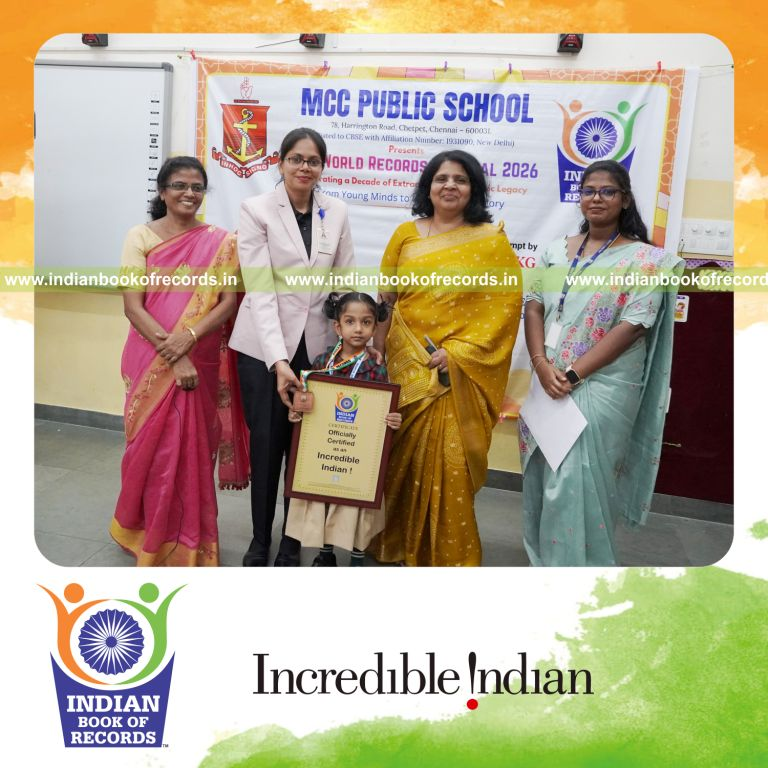 Fastest Time to Recall 200 Early Learning Facts by a Pre-Schooler - Indian Book of Records.