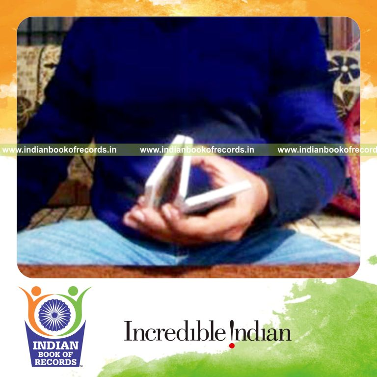 individual performing triple charlier and sabers flipper cuts quickly for record in Indian Book of Records