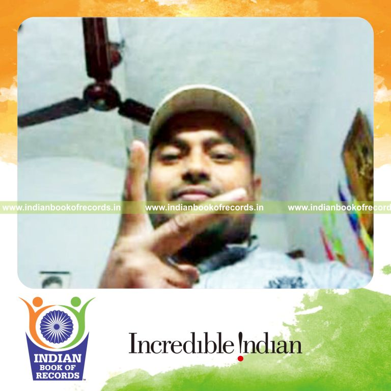 individual performing triple packet card turnover for record in Indian Book of Records