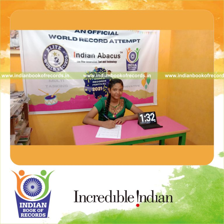 Quick solving of multiple two digit addition and subtraction problems mentally for Indian Book of Records