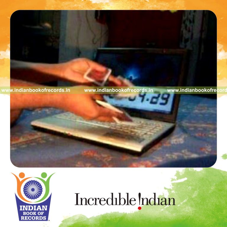 individual performing fastest two handed sabers rollback card cut for record in Indian Book of Records